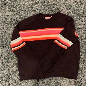 Navy Sweater with Rainbow Stripe